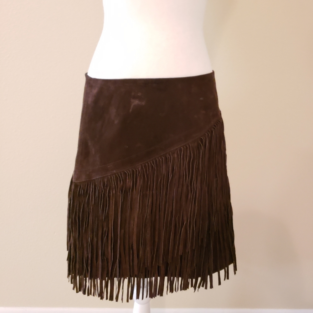 Ariat Leather Fringe Skirt